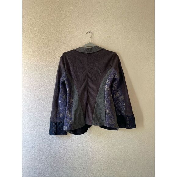 Angels never die wool patchwork color black blazer size medium - Picture 2 of 8